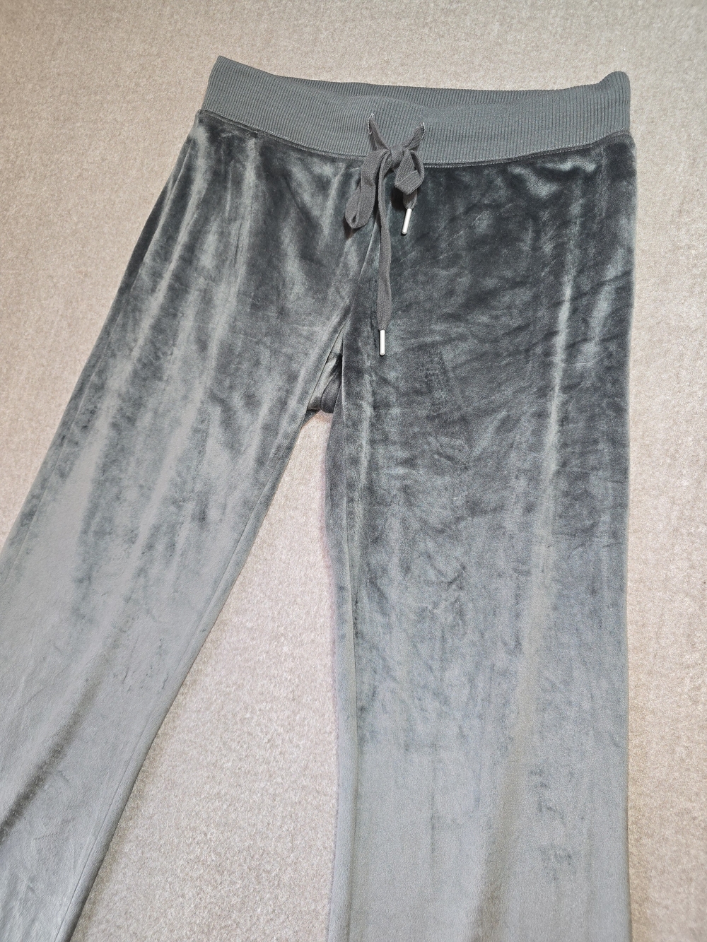 aerie Gray Cozy Velour Wide Leg Lounge Pants Womens Small